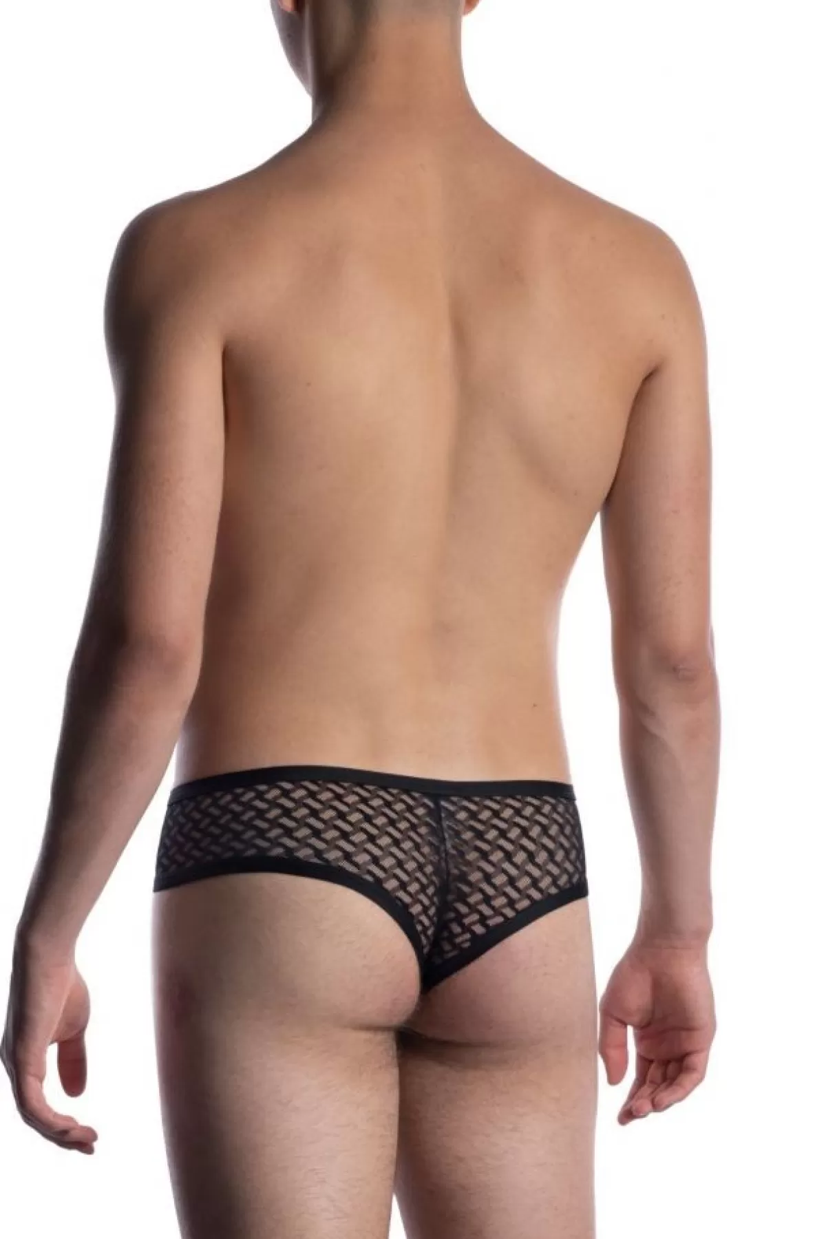 Best Sale Sally's Toy Black Pattern Mesh With Black Edge Cheeky Brief - S