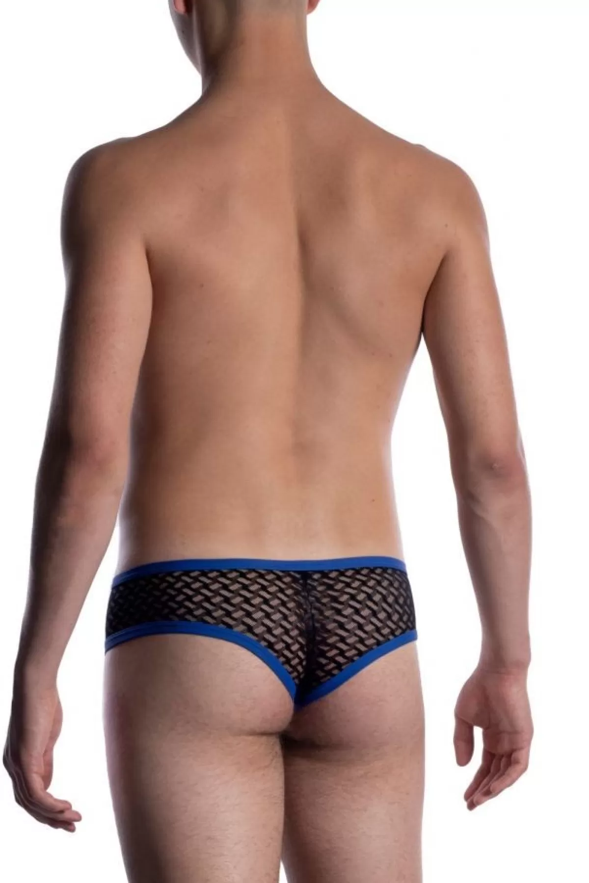 Flash Sale Sally's Toy Black Pattern Mesh With Blue Edge Cheeky Brief - S