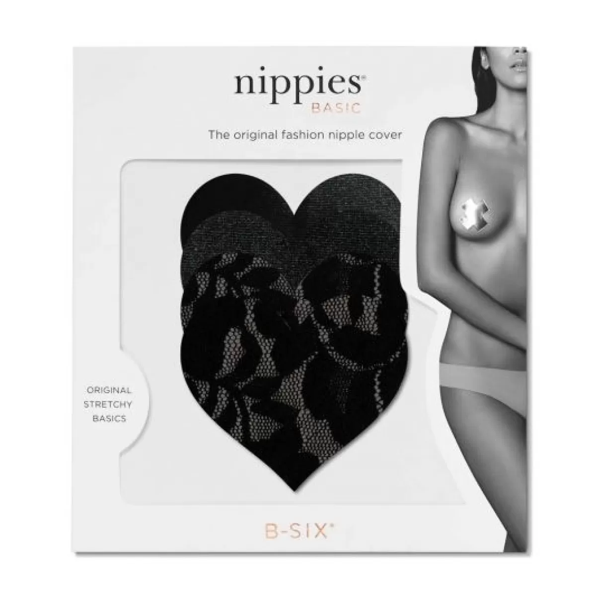 Clearance Sally's Toy Bristols Six Heart Nippies Basics - Black