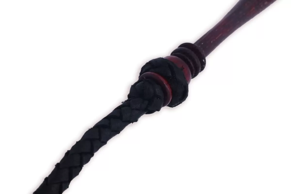 Hot Sally's Toy Handcraft Cowhide Whip with Wood Handle - Black