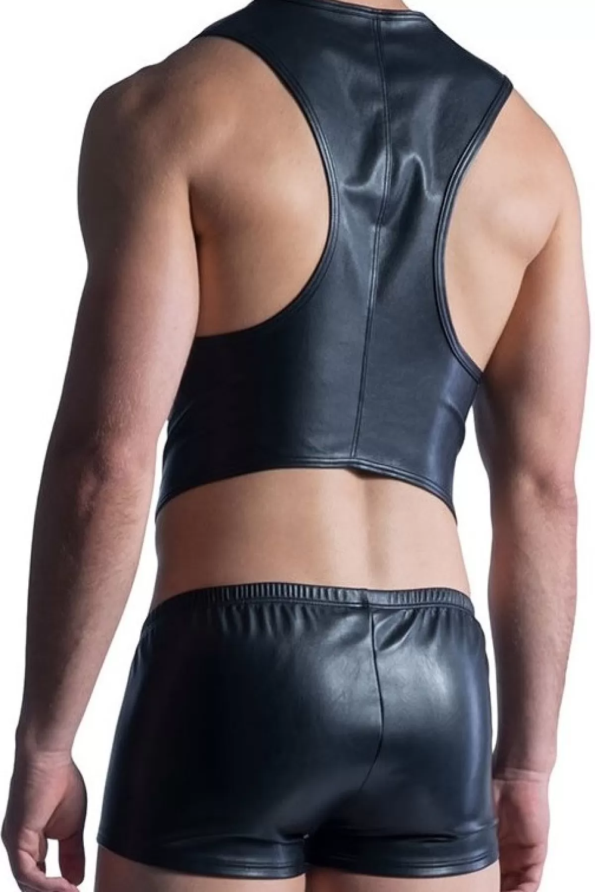 Best Sale Sally's Toy Leather Like Fetish Zipped Vest - L