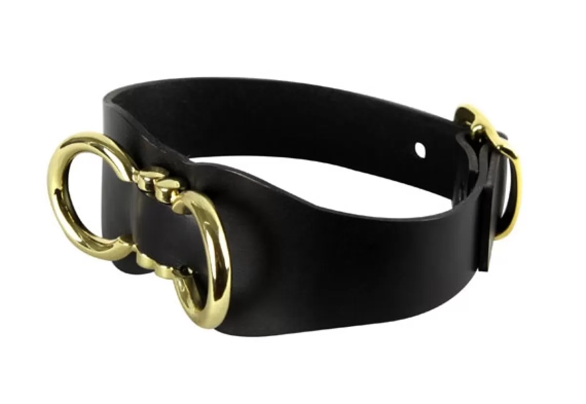 Flash Sale Sally's Toy Monarch Black Gold Ring Choker - S\/M