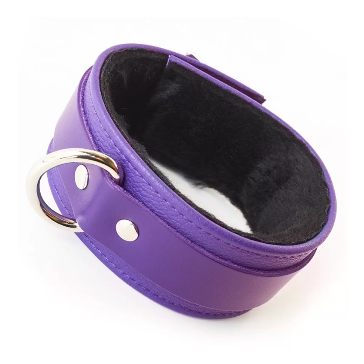 Cheap Sally's Toy Premium Garment Leather Purple Fleece Lined Ankle Cuffs