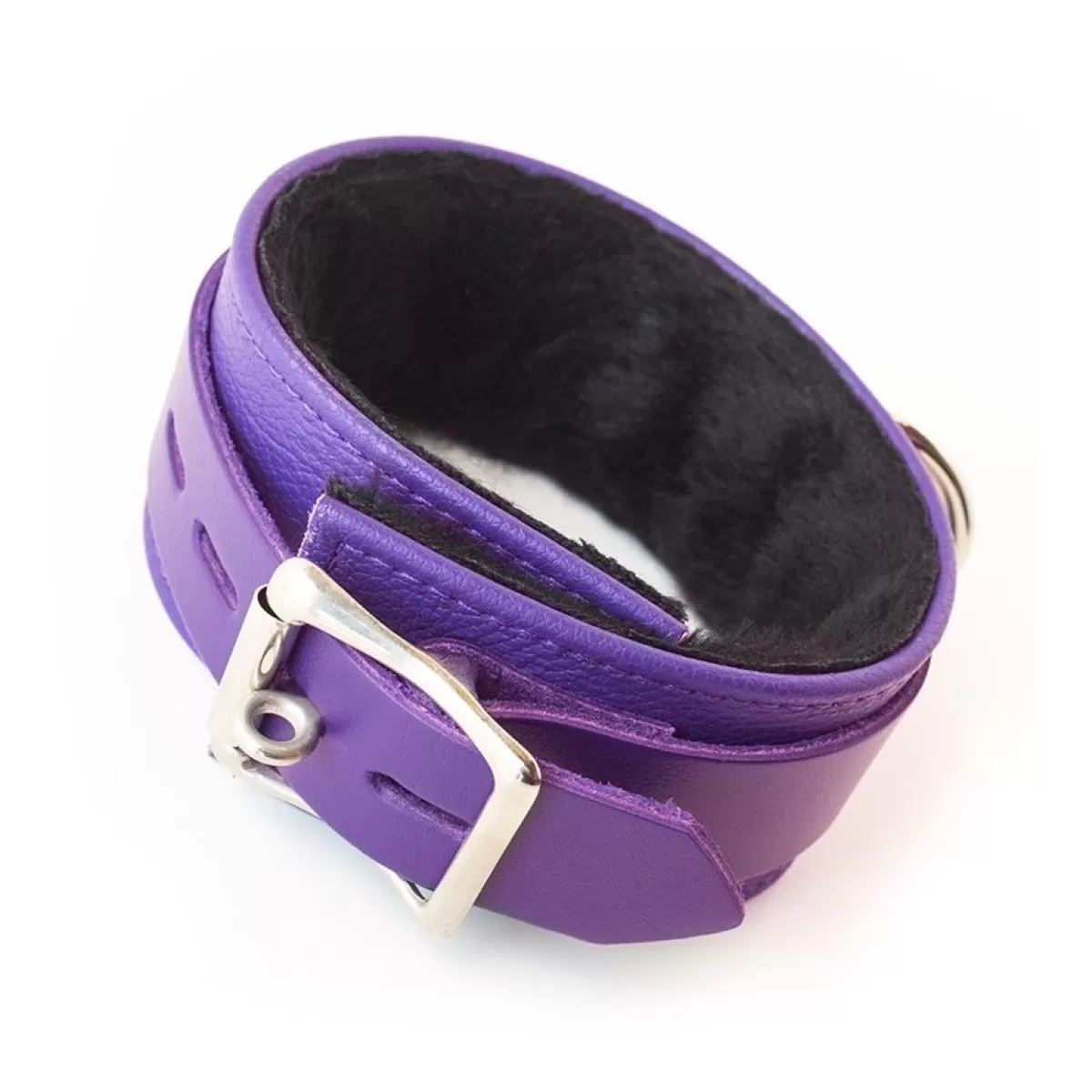 Cheap Sally's Toy Premium Garment Leather Purple Fleece Lined Ankle Cuffs