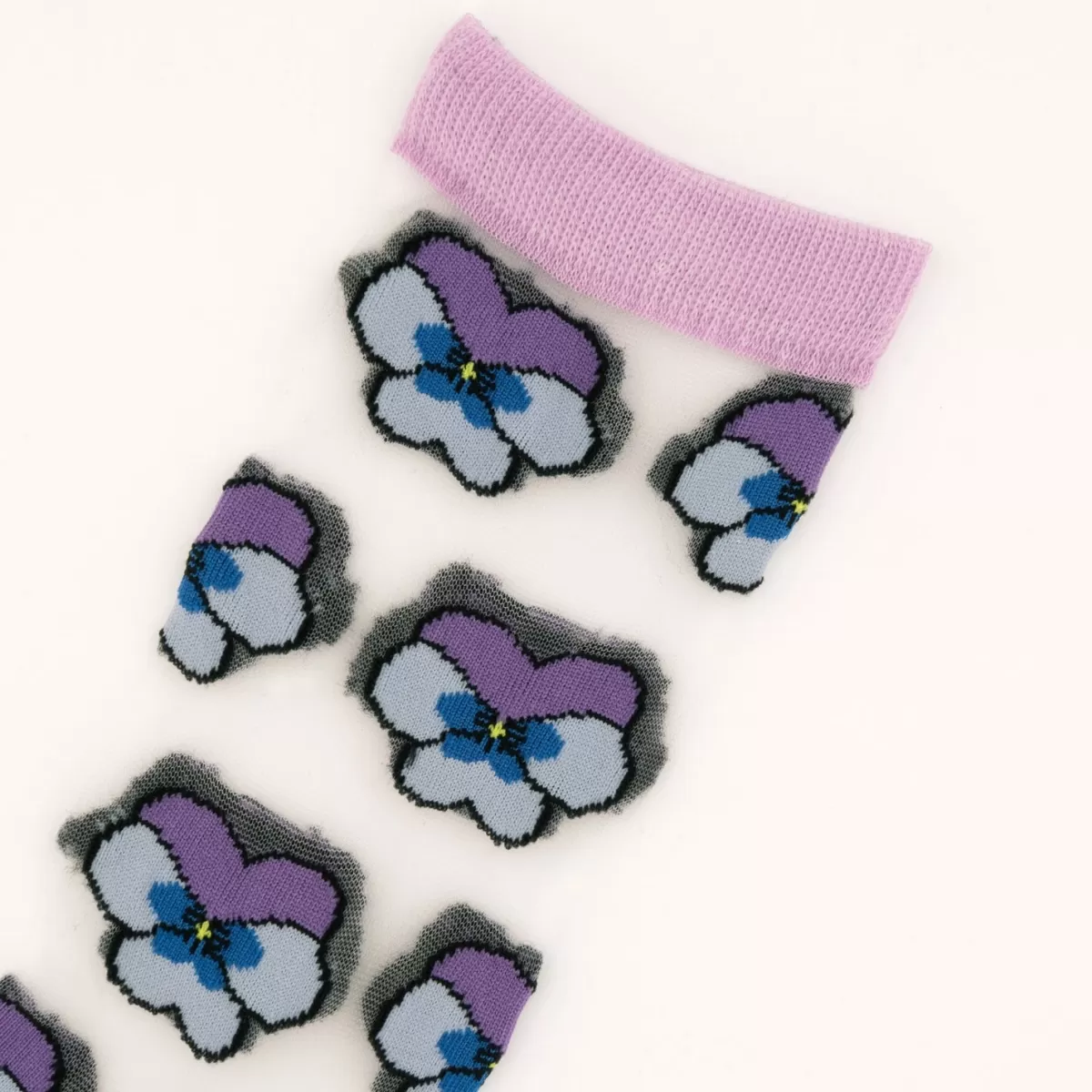 Discount Sally's Toy Purple Pansy Sheer Socks (Pre-order)