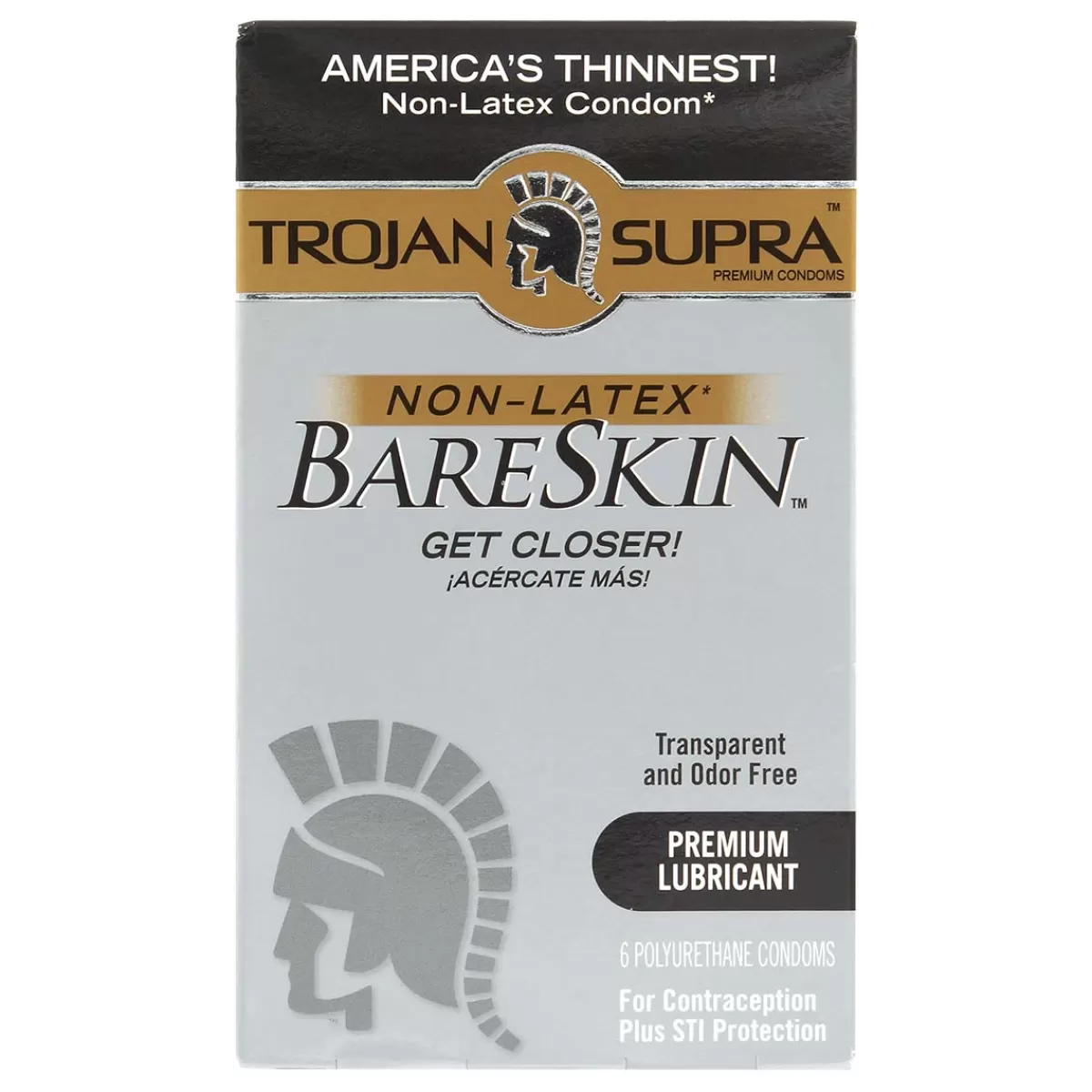 Shop Sally's Toy Trojan BareSkin Supra Non-latex Condom 6's Pack