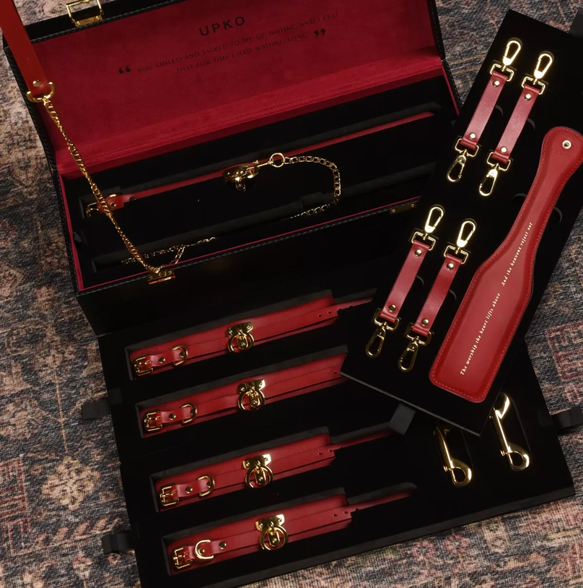 Store Sally's Toy UPKO Leather Kinky Tools Set - Red